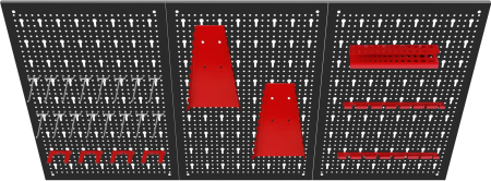 Panou metalic organizator scule 120x60 cm, perforat, montare perete, cu suporturi si carlige (KD11895) [4]