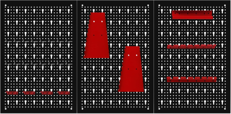 Panou metalic organizator scule 120x60 cm, perforat, montare perete, cu suporturi si carlige (KD11895) [5]