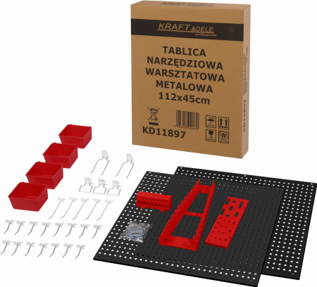 Panou metalic scule 112x45 cm cu suporturi si carlige pentru organizare atelier (KD11897) [1]