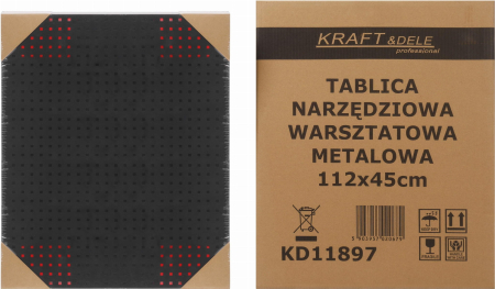 Panou metalic scule 112x45 cm cu suporturi si carlige pentru organizare atelier (KD11897) [15]