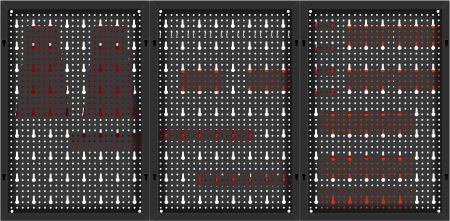 Panou metalic scule 120x60 cm, 3 segmente, perforat, cu carlige si recipiente (KD11898) [24]
