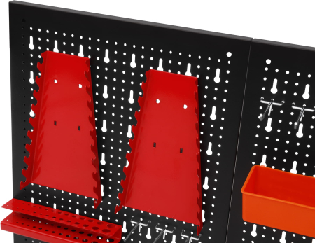 Panou metalic scule 120x60 cm, 3 segmente, perforat, cu carlige si recipiente (KD11898) [13]