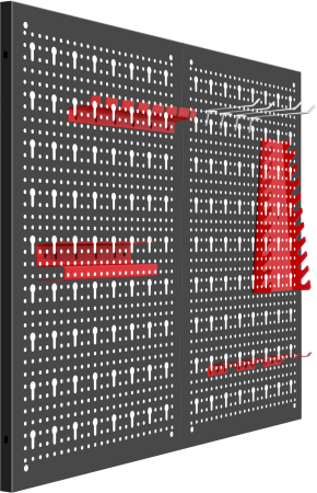 Panou metalic scule 80x60 cm, perforat, montare perete, cu suporturi si carlige (KD11896) [14]