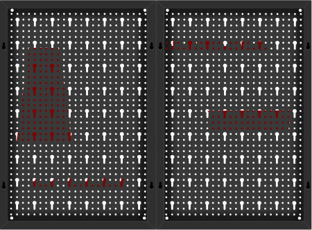 Panou metalic scule 80x60 cm, perforat, montare perete, cu suporturi si carlige (KD11896) [15]