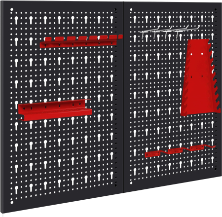 Panou metalic scule 80x60 cm, perforat, montare perete, cu suporturi si carlige (KD11896) [6]
