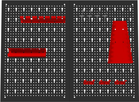 Panou metalic scule 80x60 cm, perforat, montare perete, cu suporturi si carlige (KD11896) [7]