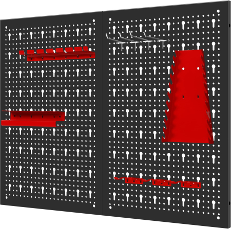 Panou metalic scule 80x60 cm, perforat, montare perete, cu suporturi si carlige (KD11896) [5]