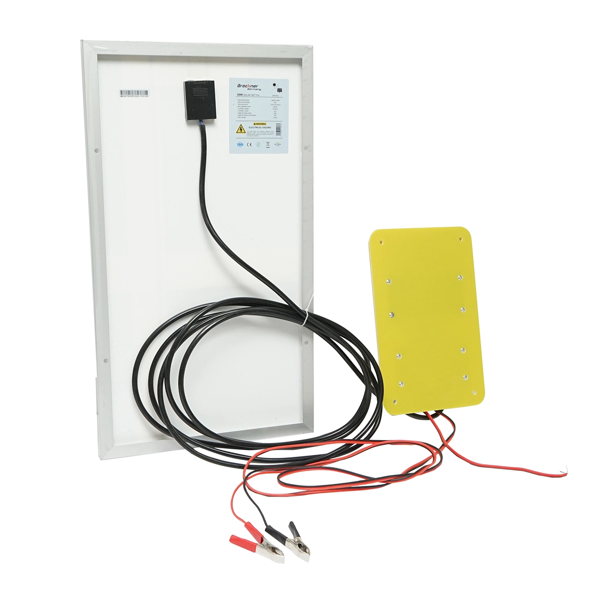 Panou solar 30W fotovoltaic monocristalin 550x330x18mm cu regulator 12-24V/10Ah, 2x USB si cablu 2m pentru baterie Breckner Germany DISBZ93 (BK87443) [1]