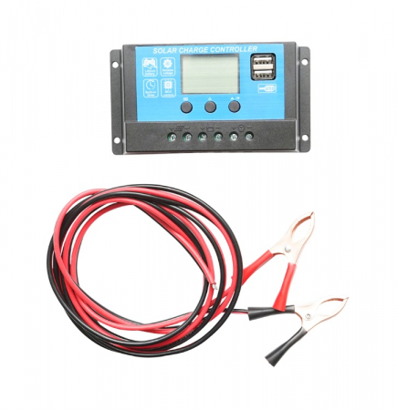 Panou solar 30W fotovoltaic policristalin cu cablu de conectare 5m si regulator tensiune 12-24V DISDM73 (BK87425) [1]