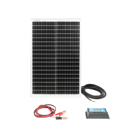 Panou solar 30W fotovoltaic policristalin cu cablu de conectare 5m si regulator tensiune 12-24V DISDM73 (BK87425) [0]