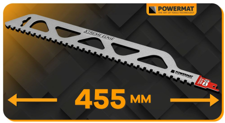 Panza fierastrau sabie carbura HM/TC 455mm 32 TPI Powermat PM1394 (PM-BDP-455T) [12]