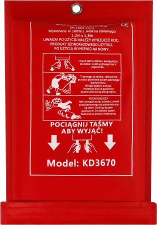 Patura antifoc din fibra de sticla 1.2x1.8 m pentru stingere incendii si protectie (KD3670) [3]