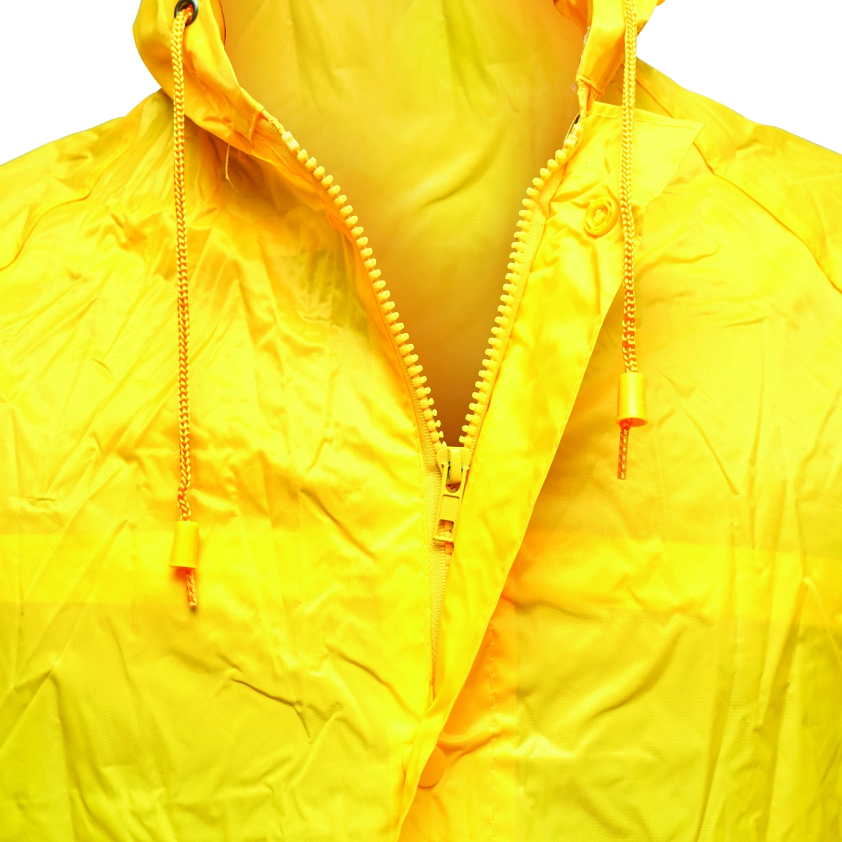 Pelerina cu gluga impermeabila XXL din poliester cu membrana PVC fante de aerisire, 2 buzunare si fermoar galben Breckner Germany DISEN46 (BK77401) [3]