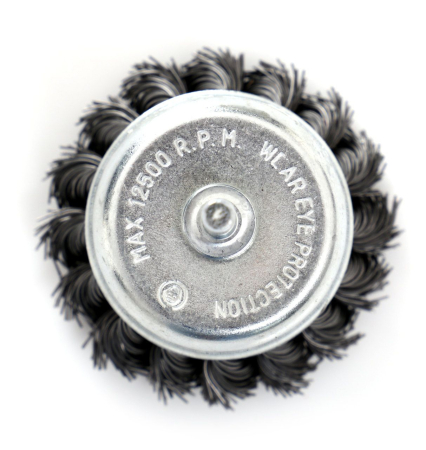 Perie frontala cu stift 75mm, M6, sarma otelita tip cupa (KD10990) [3]