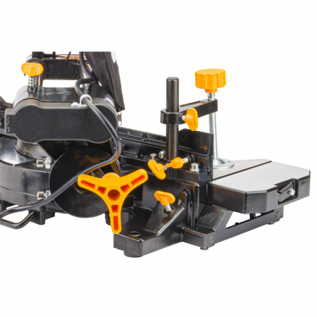 Fierastrau circular masina aparat debitat lemn 2000W debitator cu sanie glisare inclinare reglabila unghi (PM0687) [5]