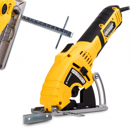 Fierastrau circular de precizie de mana cu sina de ghidaj + 3 panze (PM0493) [9]