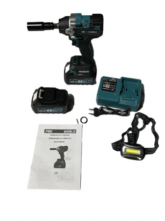 Pistol Cheie impact 330Nm 1 2 cu 2 acumulatori baterii 36V 8ah + lanterna cap insurubat desfacut (CMP1254) [8]