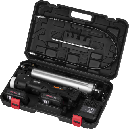 Pistol de gresare cu acumulator 21V 2x3Ah 12000 PSI cu accesorii si geanta transport (KD3592) [8]