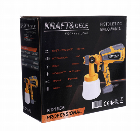 Pistol de pulverizare electric 500W duza 1.0mm 1.8mm 2.5mm 1000ml (KD1656) [9]