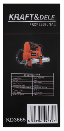 Pistol de uns cu acumulator 21 V, 3000 mAh, 10000 PSI (KD3665) [11]