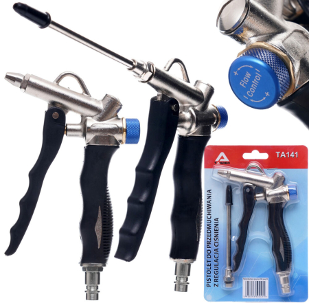 Accesorii pneumatice - Pistol pneumatic de suflat cu reglare presiune, 10 bar, duza 110 mm (TA141)