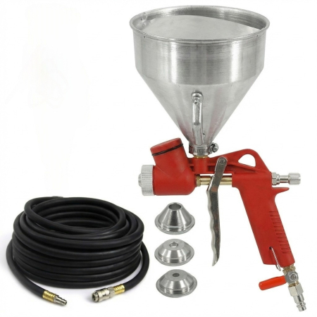 Aparate de vopsit - Pistol pneumatic tencuiala glet vopsea vas 5l 4-6-8mm + furtun cauciuc pneumatic  20m 20bar (V81281+KD1467)