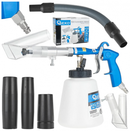 Pistol pneumatic - Pistol pneumatic tornador spalat curatat tapiterii interior auto multifunctional cu adaptoare sistem aspirare (G03137)