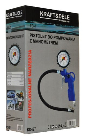 Pistol pneumatic umflat roti cu manometru 8 bar aer comprimat compresor (KD427) [3]