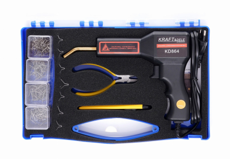 Pistol sudura in plastic 50W + 4 tipuri de capse reparatii + cleste taiere + cutter lipit plastic auto (KD864) [4]