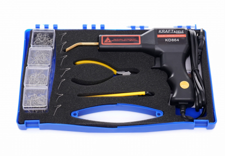 Pistol sudura in plastic 50W + 4 tipuri de capse reparatii + cleste taiere + cutter lipit plastic auto (KD864) [1]