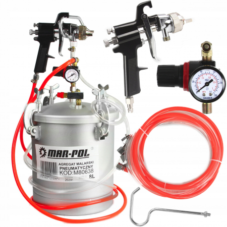 Scule pneumatice - Pistol vopsit cu rezervor vas sub presiune 10L furtun 2.9m (M80638)