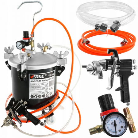 Scule electrice - Pistol vopsit cu rezervor vas sub presiune 10L furtun 2.9m (V81342)