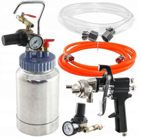 Aparate de vopsit - Pistol vopsit cu rezervor vas sub presiune 2L furtun 2m (V81340)