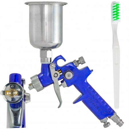 Pistol / sistem vopsit - Pistol vopsit pneumatic 0.8mm HVLP H2000AL pahar vas 125ml (V81299)