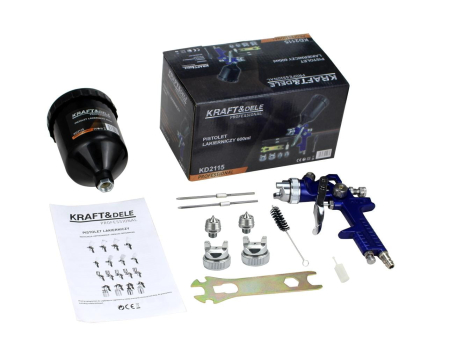 Pistol vopsit pneumatic 1.3mm 1.4mm 1.7mm 2.0mm pahar vas 600ml (KD2115) [7]