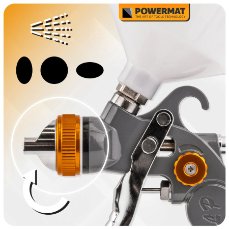 Pistol vopsit pneumatic 1.4mm 1.7mm 2.0mm 2.5mm HVLP pahar vas 600ml regulator PM1425 (PM-PDM-170TZ) [16]