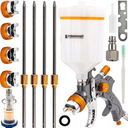 Scule electrice - Pistol vopsit pneumatic 1.4mm 1.7mm 2.0mm 2.5mm HVLP pahar vas 600ml regulator PM1425 (PM-PDM-170TZ)