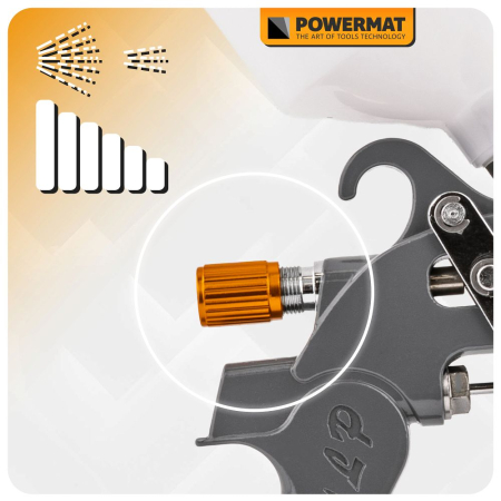 Pistol vopsit pneumatic 1.4mm 1.7mm 2.0mm 2.5mm HVLP pahar vas 600ml regulator PM1425 (PM-PDM-170TZ) [17]