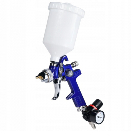 Pistol vopsit pneumatic 1.4mm 1.7mm HVLP pahar vas 600ml regulator (22507) [5]
