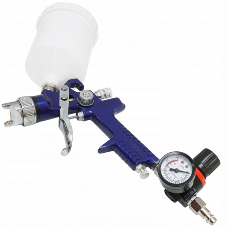 Pistol vopsit pneumatic 1.4mm 1.7mm HVLP pahar vas 600ml regulator (V81294) [7]