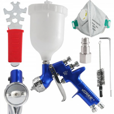 Pistol / sistem vopsit - Pistol vopsit pneumatic TT 1.7mm HVLP pahar vas 600ml (V81291)