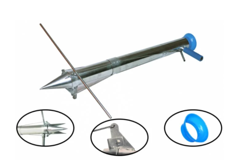 Altele - Plantator rasaduri manual din inox cu supapa si control adancime pentru plantare precisa (GF-0132)