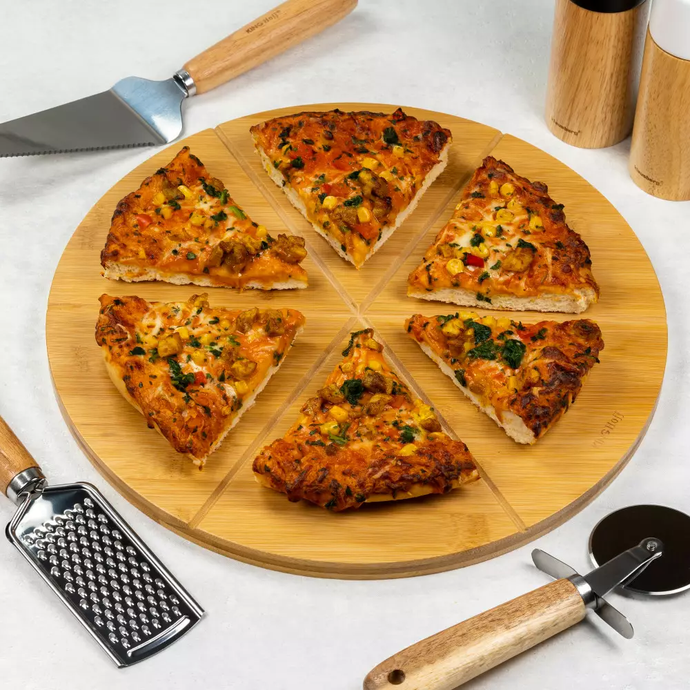 Platou pentru pizza din bambus 35cm (KH-1565) [2]