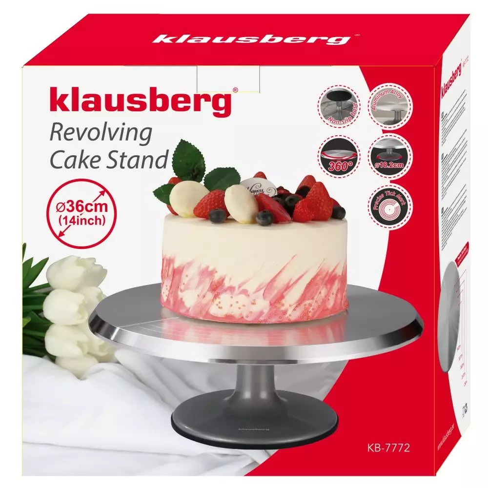 Platou rotativ pentru tort otel inoxidabil 36cm (KB-7772) [9]