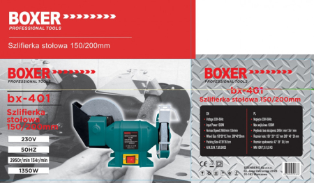 Polizor de banc 150 200mm 1350W, 2 discuri de piatra uscat umed (BX-401) [7]