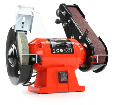 Polizor de banc 1800W piatra disc 150mm si banda cu maner transport (M79209) [1]