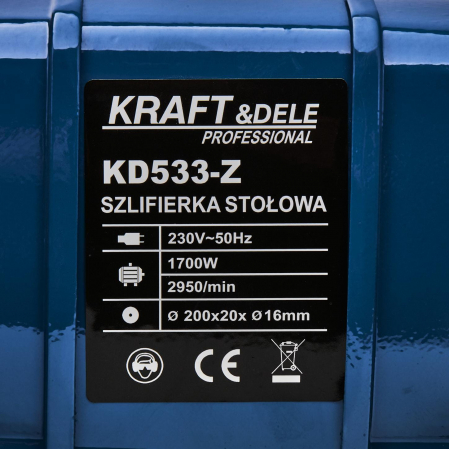 Polizor de banc 200mm 1700W 2 discuri de piatra (KD533-Z) [15]