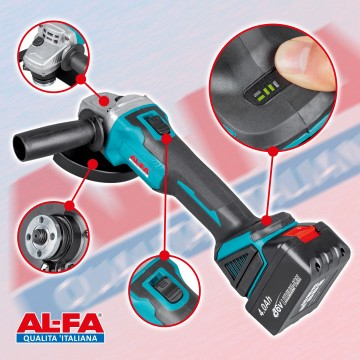 Polizor unghiular cu acumulator cu disc 125 mm 8500 rpm cu maner ergonomic si baterii Li-Ion de 36V/4.0Ah (ALAGC125-A4) [9]