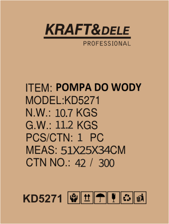 Pompa apa gradina 1500W debit 4700 L/h  presiune 5 bar inaltime refulare 50 m (KD5271) [3]