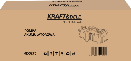 Pompa apa gradina cu acumulator 40V debit 3500 l h inaltime refulare 30 m cu 2 baterii 6Ah si incarcator (KD5270) [1]